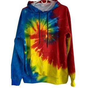 Adult Medium pull over tie-dye sweatshirt scuba knit festival 6205 Statement